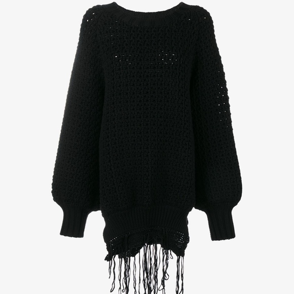 Simone Rocha Sweaters - Simone Rocha Oversized Chunky Wool Knit Black Swea